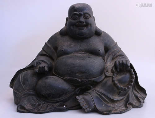 A DAQING QIANLONG  MARK LAUGHING BUDDHA STATUE