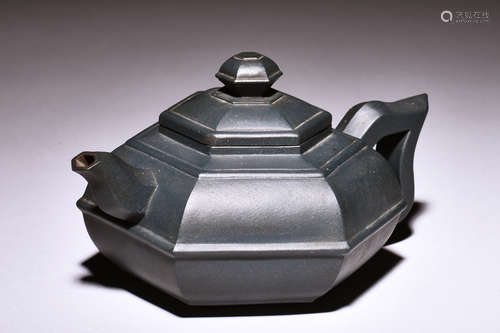 YIXING ZISHA HEXAGONAL TEAPOT