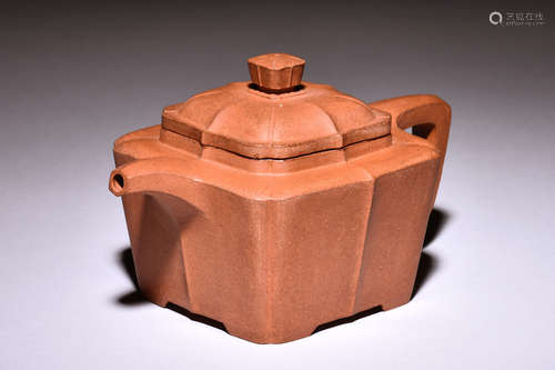 YIXING ZISHA SQUARE TEAPOT