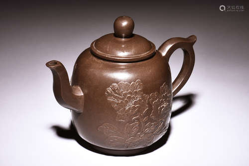 YIXING ZISHA 'FLOWERS AND BIRDS' TEAPOT