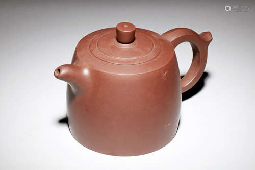 YIXING ZISHA CYLINDRICAL TEAPOT