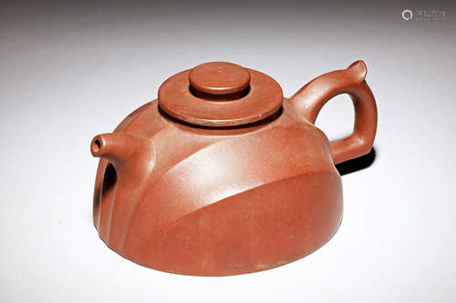 YIXING ZISHA HALF-MOON TEAPOT