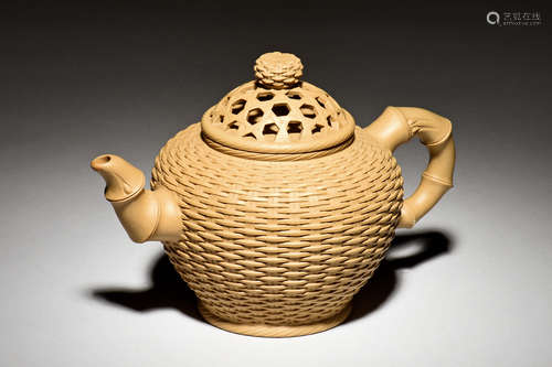 YIXING ZISHA 'BASKET' TEAPOT