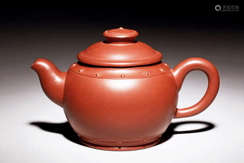 YIXING ZISHA 'DRUM' TEAPOT