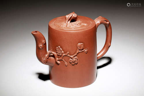 YIXING ZISHA 'PLUM FLOWERS' TEAPOT