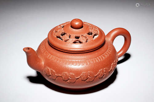 YIXING ZISHA 'FLOWERS' TEAPOT