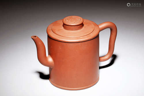 YIXING ZISHA CYLINDRICAL TEAPOT