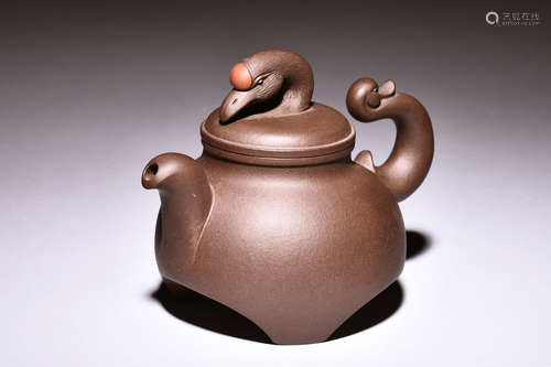 YIXING ZISHA 'SWAN' TEAPOT