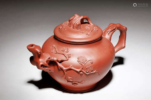 YIXING ZISHA 'PLUM FLOWERS' TEAPOT