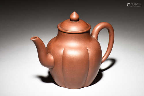 YIXING ZISHA LOBED TEAPOT