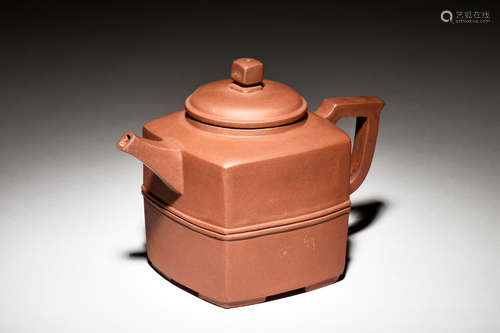 YIXING ZISHA RECTANGULAR TEAPOT