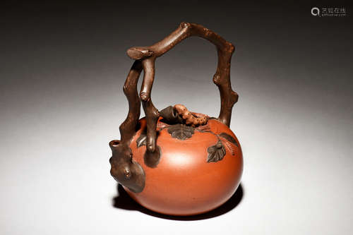 YIXING ZISHA 'PERSIMMON' TEAPOT