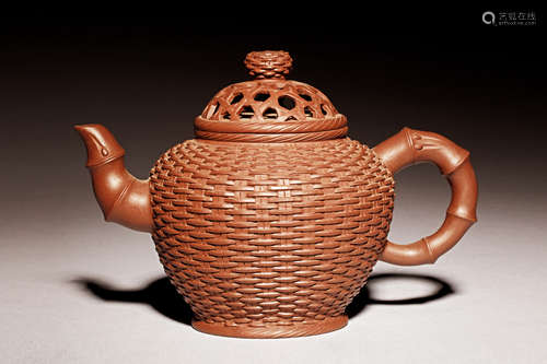 YIXING ZISHA 'VINE BASKET' TEAPOT