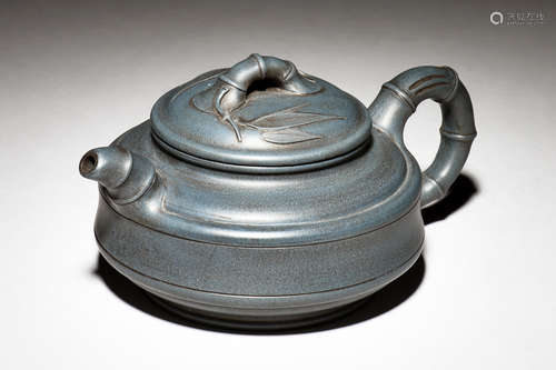 YIXING ZISHA BAMBOO SECTION TEAPOT