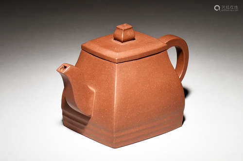 YIXING ZISHA RECTANGULAR TEAPOT