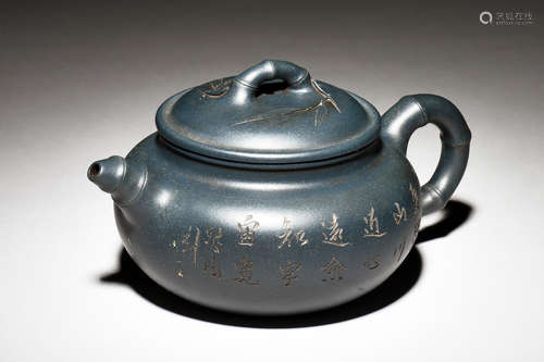 YIXING ZISHA 'FLOWERS AND BIRDS' TEAPOT