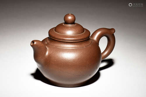 YIXING ZISHA ROUND TEAPOT