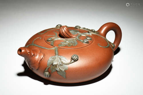 YIXING ZISHA 'MELONS' TEAPOT