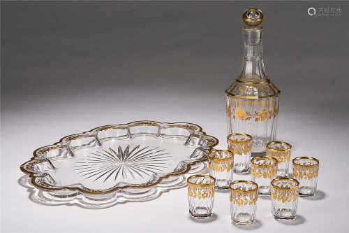 1900年 巴卡拉水晶鎏金酒具 （一套）