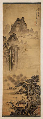 黄槐森（清） 1884年作 拟大痴山色 立轴 水墨绢本