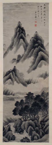 张崟 1783年作 雨山出云图 立轴 水墨纸本