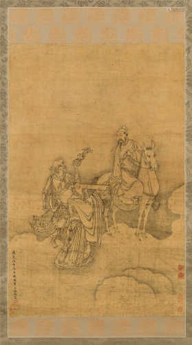 费丹旭（清） 1846年作 文昌帝君图 立轴 水墨绢本