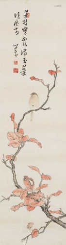 溥儒（1896～1963） 枝鸟 立轴 设色纸本