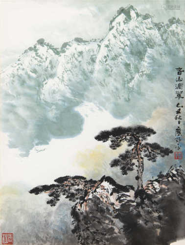 应野平（1910～1990） 1985年作 春山滴翠 镜框 设色纸本