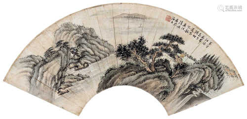 陆恢（1851～1920） 观湖图 镜心 设色纸本
