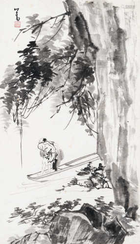 溥儒（1896～1963） 人物 立轴 水墨纸本