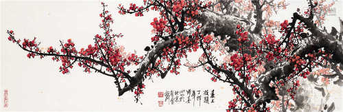 王成喜（b.1940） 1987年作 春上枝头 镜框 设色纸本