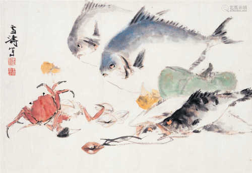 王雪涛（1903～1982） 海鲜图 镜心 设色纸本