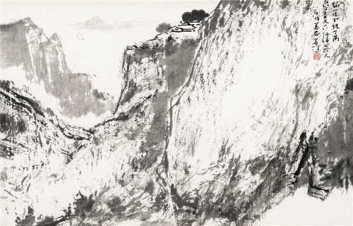 杨善深（1913～2004） 1982年作 山水 镜框 水墨纸本