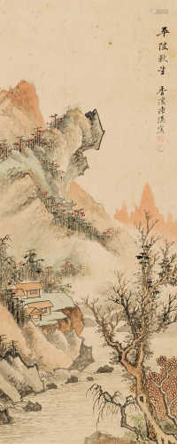 沙馥（1831～1906） 平陂秋望 立轴 设色绢本