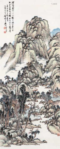 吴徵（1878～1949） 1947年作 山水 立轴 设色纸本