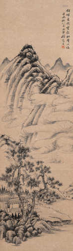 顾麟士（1865～1930） 1892年作 云隐松声 立轴 水墨纸本