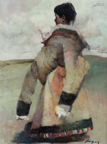 张红年（b.1947） 牧童 布面油画