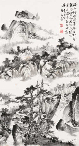 陆元鼎（1908～1998） 1977年作 山水 立轴 水墨纸本