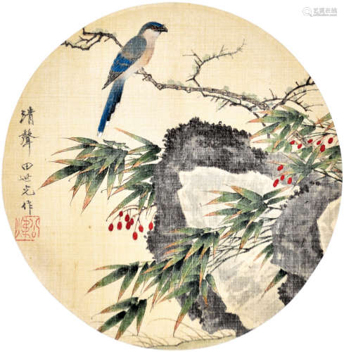 TIAN SHIGUANG AND YU ZHIZHEN: PAIR OF INK AND COLOR ON SILK PAINTINGS