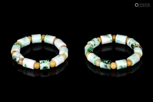 TWO JADE BRACELETS