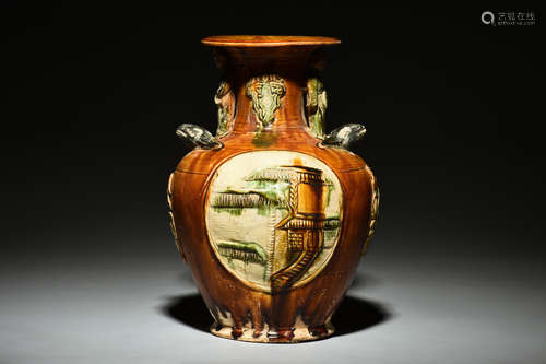 SANCAI GLAZED VASE