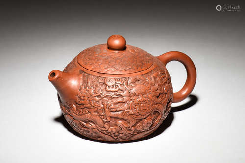 YIXING ZISHA 'DRAGON' TEAPOT