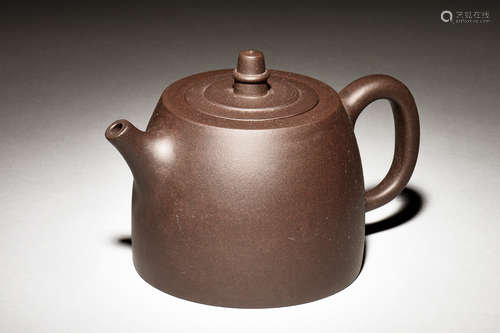 YIXING ZISHA CYLINDRICAL TEAPOT