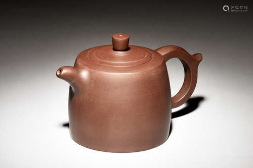 YIXING ZISHA CYLINDRICAL TEAPOT