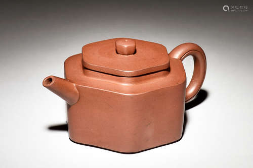 YIXING ZISHA HEXAGONAL TEAPOT