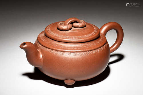 YIXING ZISHA TRIPOD TEAPOT