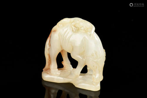 JADE CARVED 'MONKEY & HORSE' FIGURE