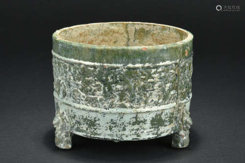 ARCHAIC BRONZE STYLE PORCELAIN COVERED JAR