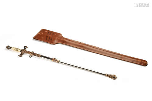 ANTIQUE MASONIC KNIGHTS TEMPLAR SWORD WITH SHEATH M.C.LILLEY CO OHIO