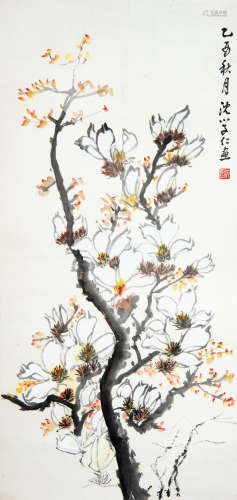 SHEN XUEREN: INK AND COLOR ON PAPER PAINTING 'FLOWERS'